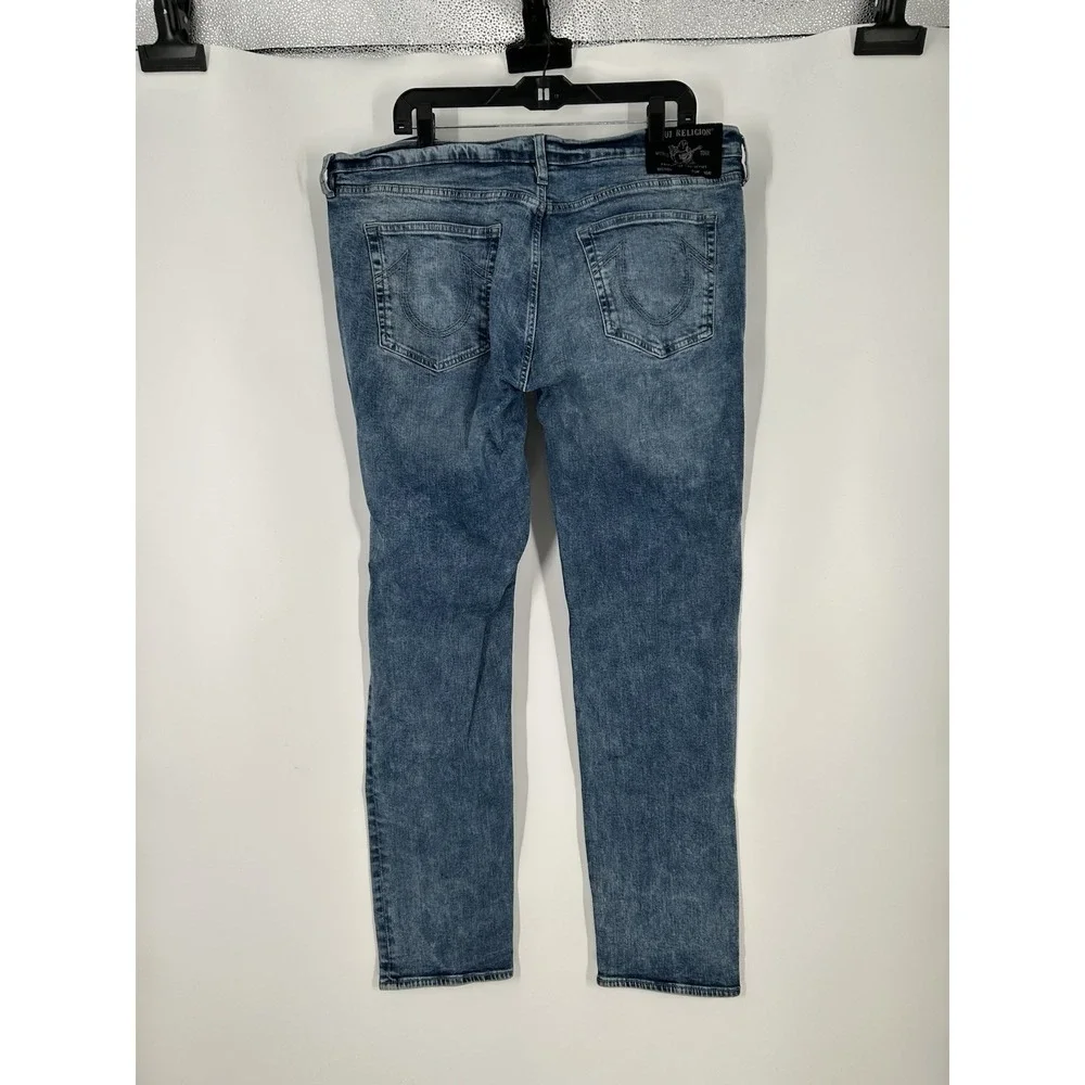 True Religion Rocco Relaxed‎ Skinny Jeans Distressed Medium Wash Mens Size 38x32